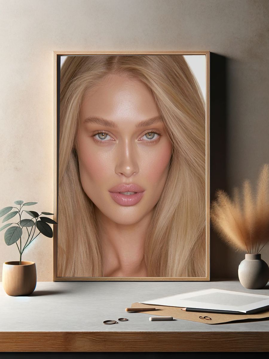 Blonde Beauty Portrait Print. — room view 2
