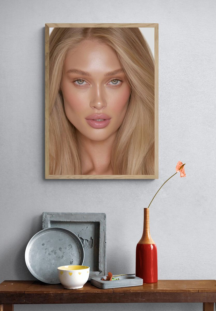Blonde Beauty Portrait Print. — room view 3