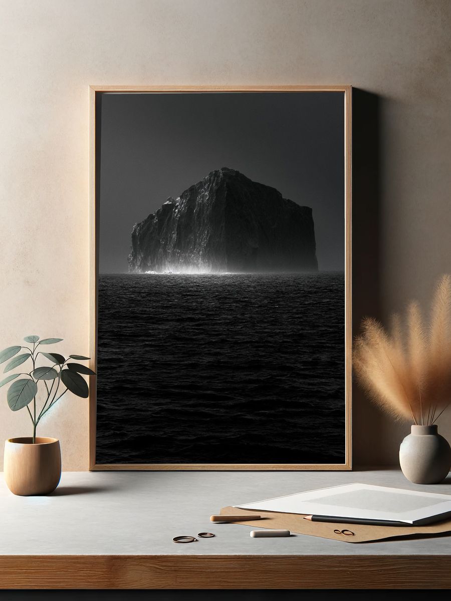 Monolithic Sea Stack Photography Poster. — room view 2