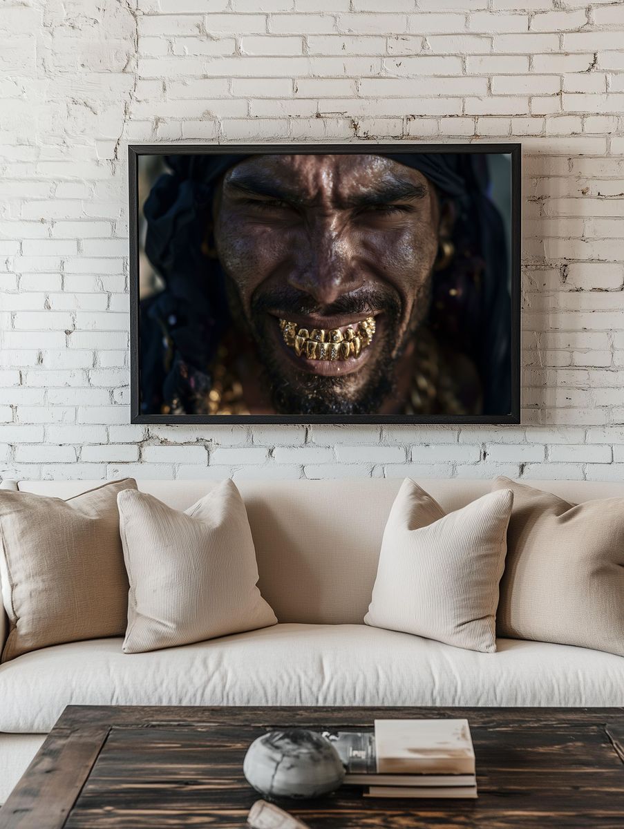 Gold Grill Portrait Poster. — room view 1