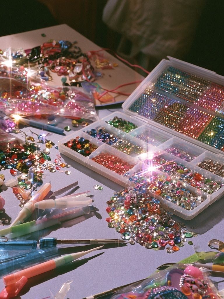 Sparkling Craft Table Photography Poster. poster detail