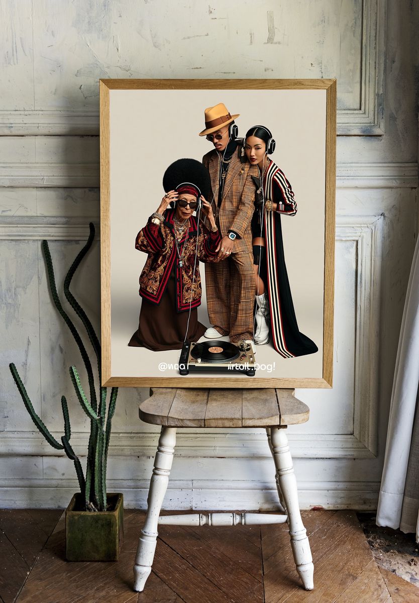 Fashion DJ Trio Photography Poster. — room view 1