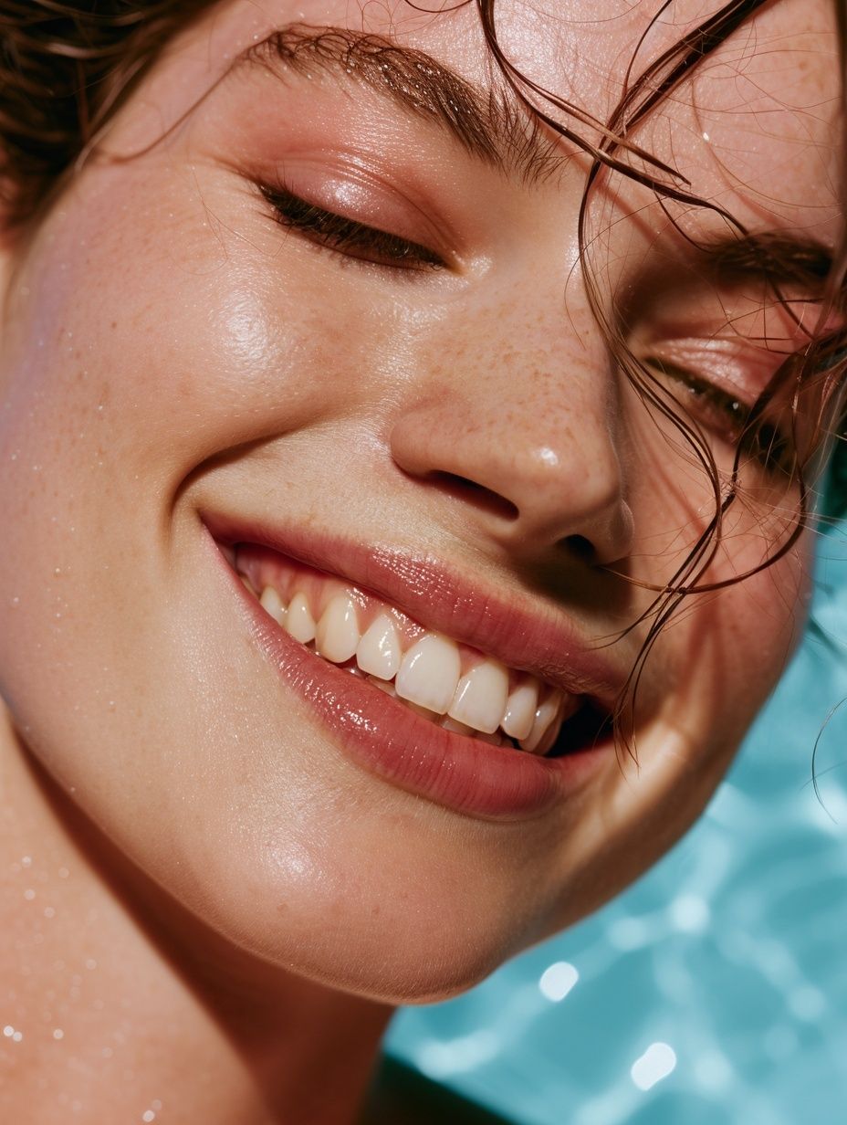 Smiling Woman Portrait Print. poster detail
