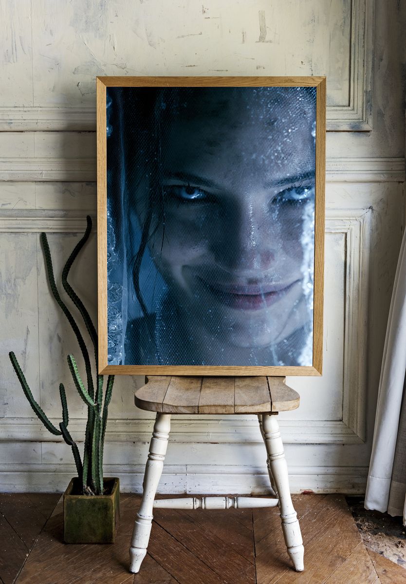 Icy Veil Portrait Print. room preview
