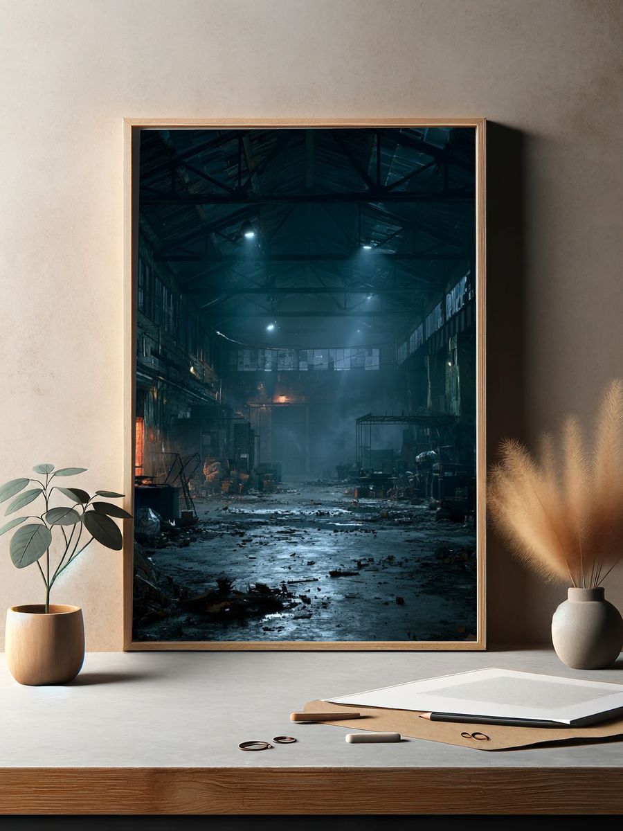 Abandoned Warehouse Photography Poster. — room view 2