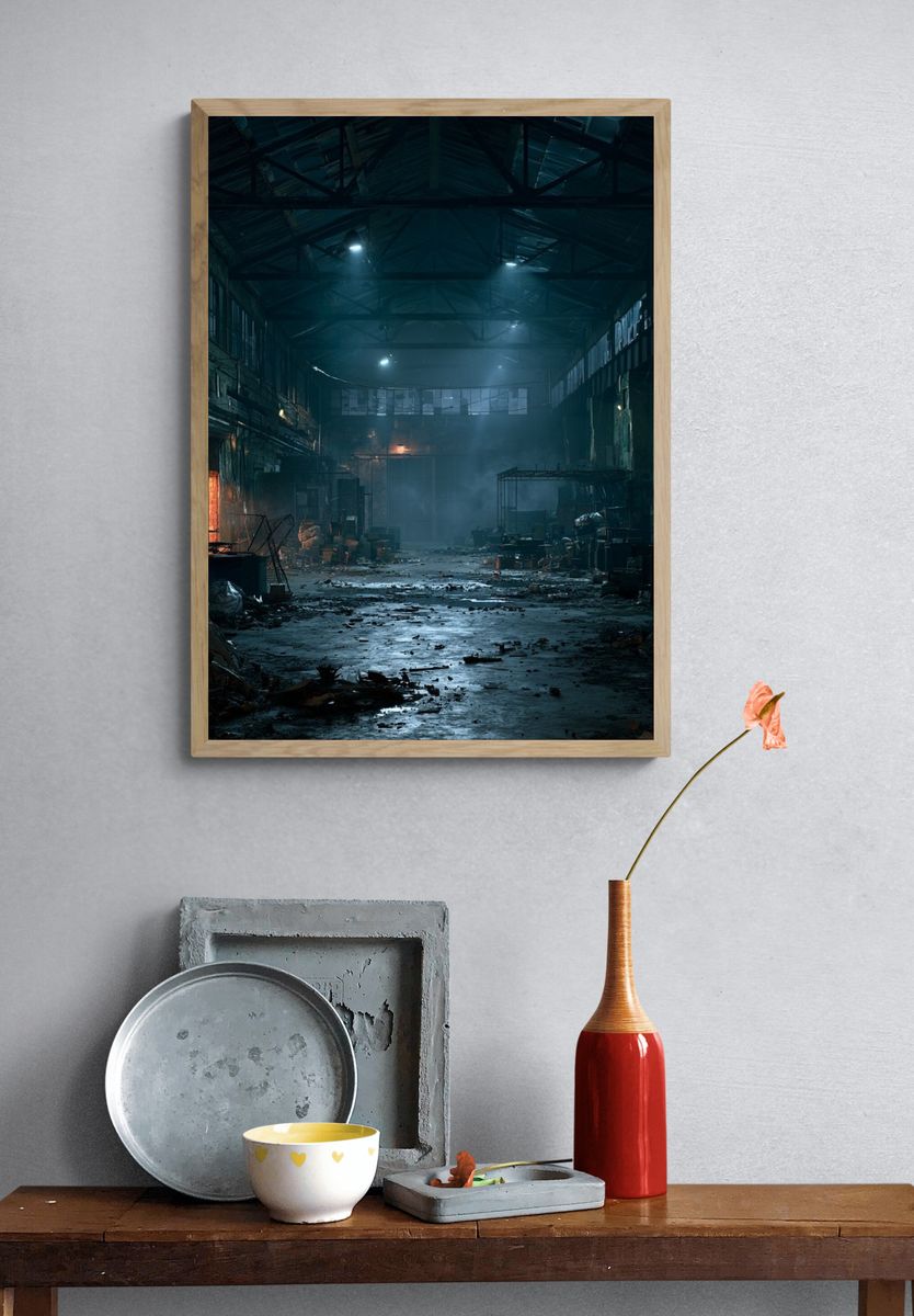 Abandoned Warehouse Photography Poster. — room view 3