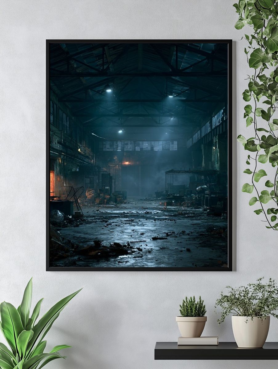 Abandoned Warehouse Photography Poster. — room view 4