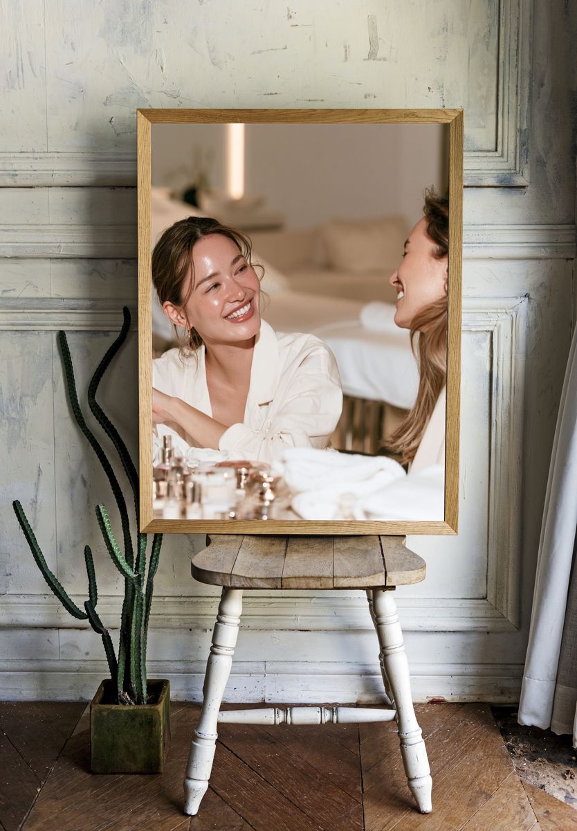 Elegant Spa Conversation Photography Poster. room preview