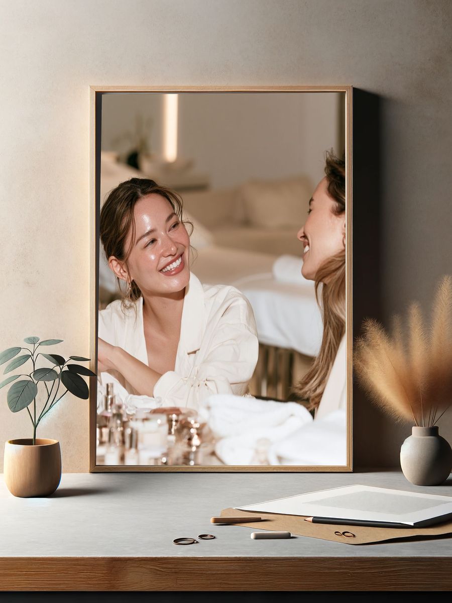 Elegant Spa Conversation Photography Poster. — room view 2