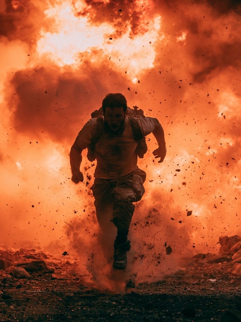 Explosive Action Runner Poster. poster — photography art