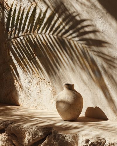 Sunlit Terracotta Vase Photography Poster.