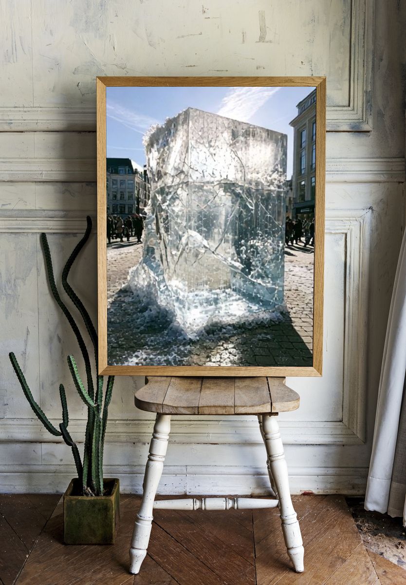 Ice Cube Cityscape Photography Poster. room preview
