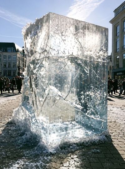 Ice Cube Cityscape Photography Poster. poster