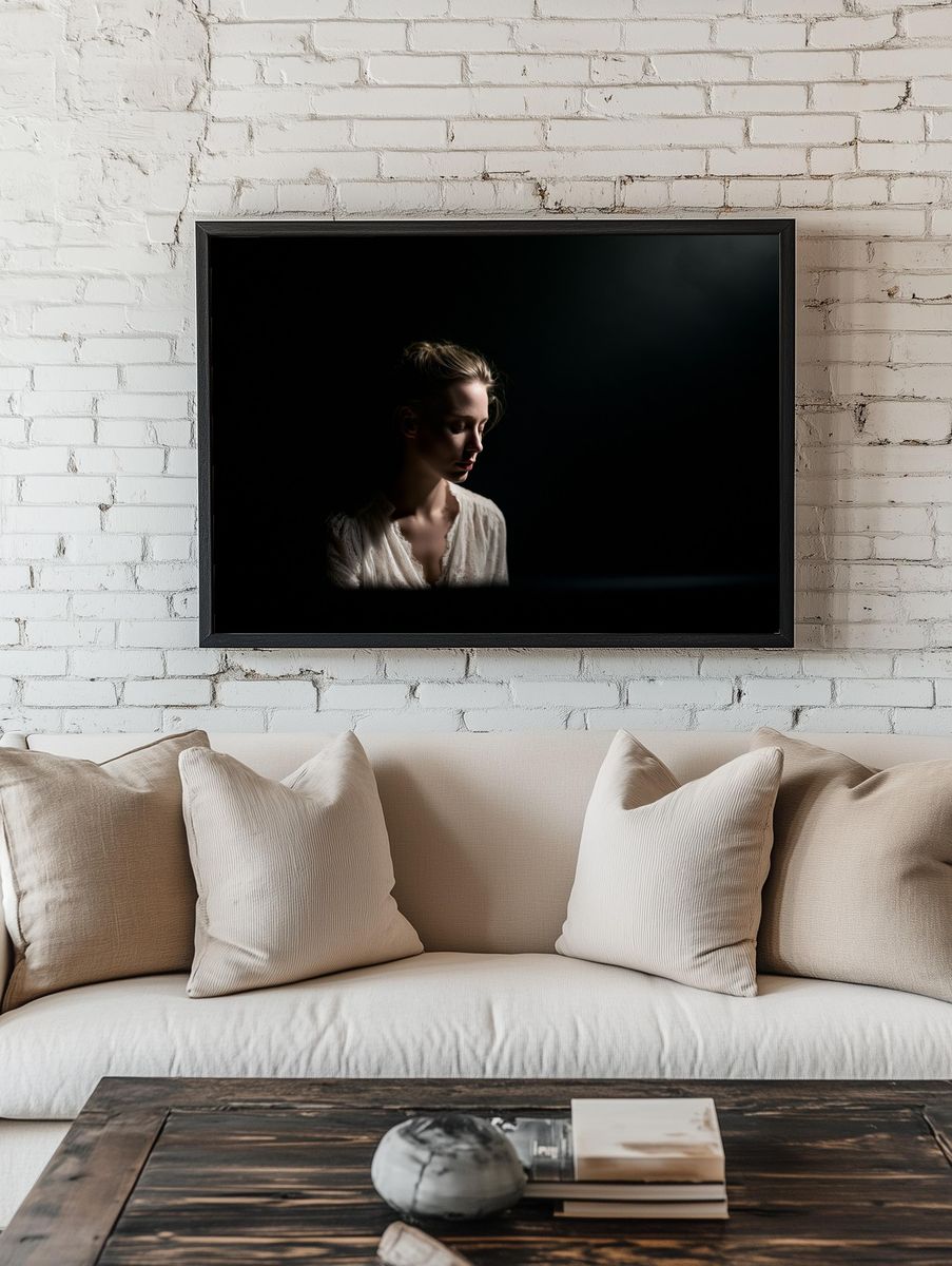 Moody Woman Portrait Photography Poster. — room view 1