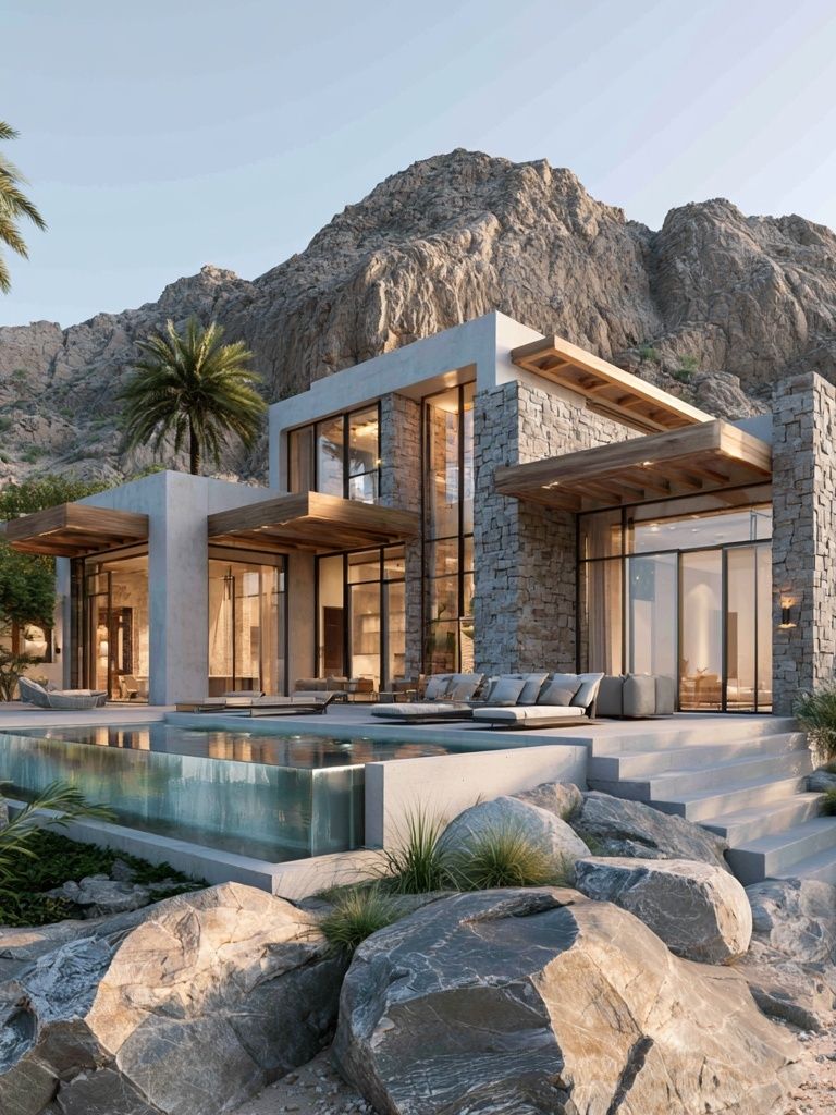 Desert Modern Villa Photography Poster. poster detail