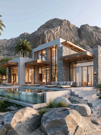 Desert Modern Villa Photography Poster. poster