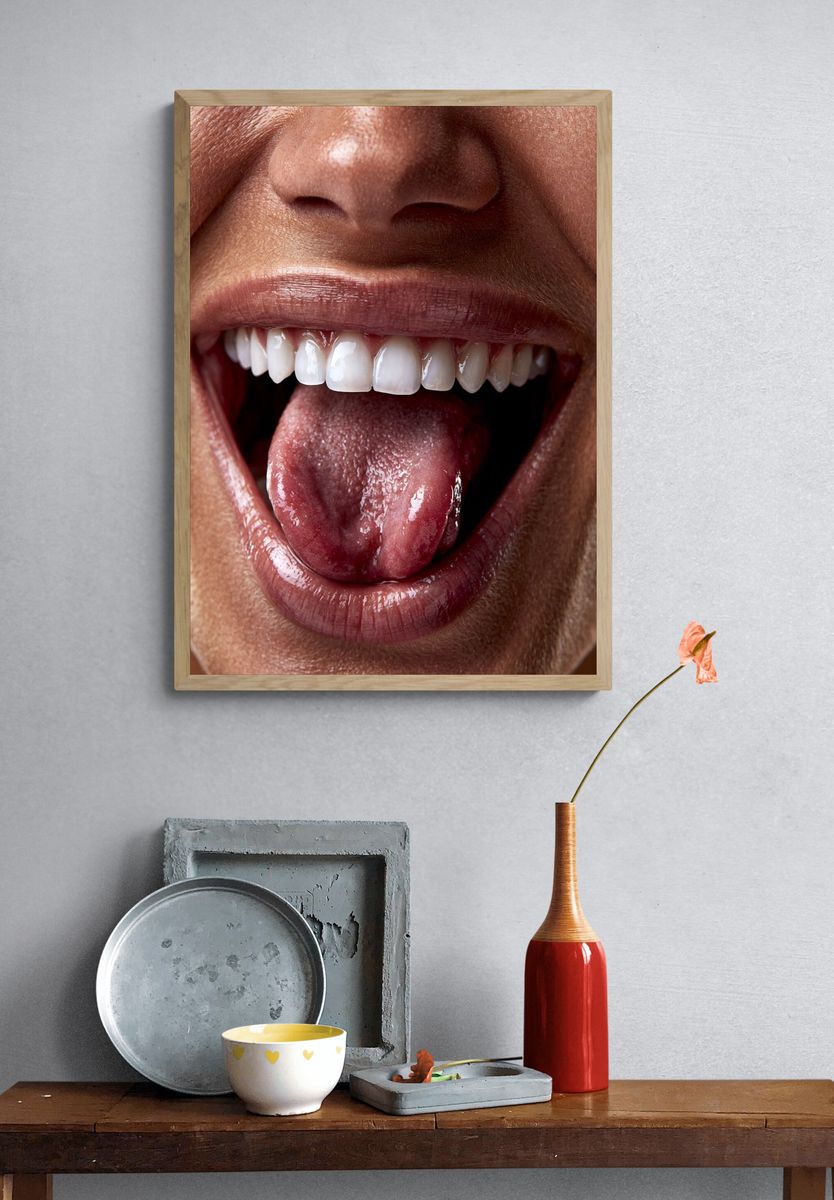 Open Mouth Portrait Photography Poster. — room view 3