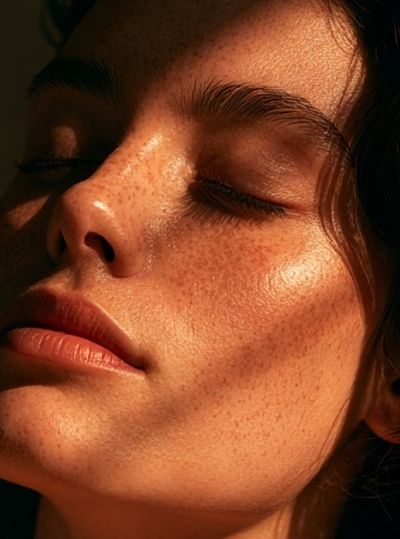 Sunlit Freckled Portrait Photography Poster.