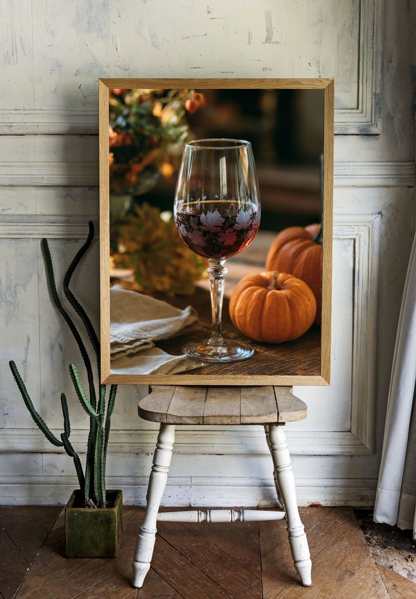 Autumn Wine Still Life Poster. room preview
