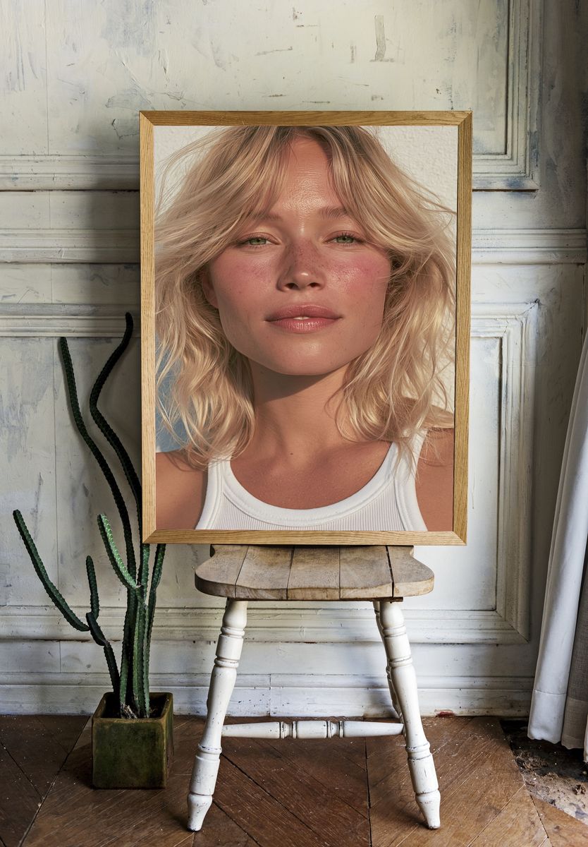 Blonde Portrait Photography Poster. — room view 1