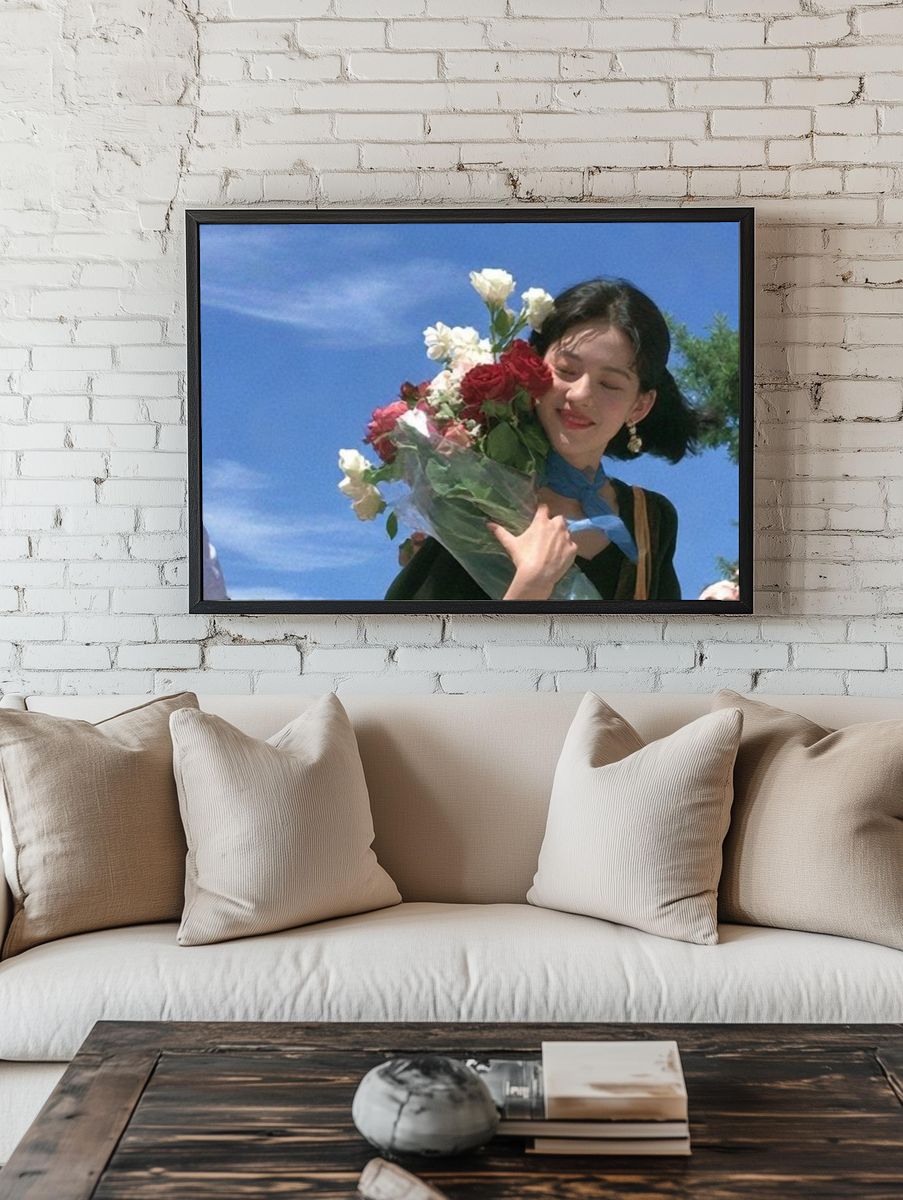 Woman with Flowers Photography Poster. room preview