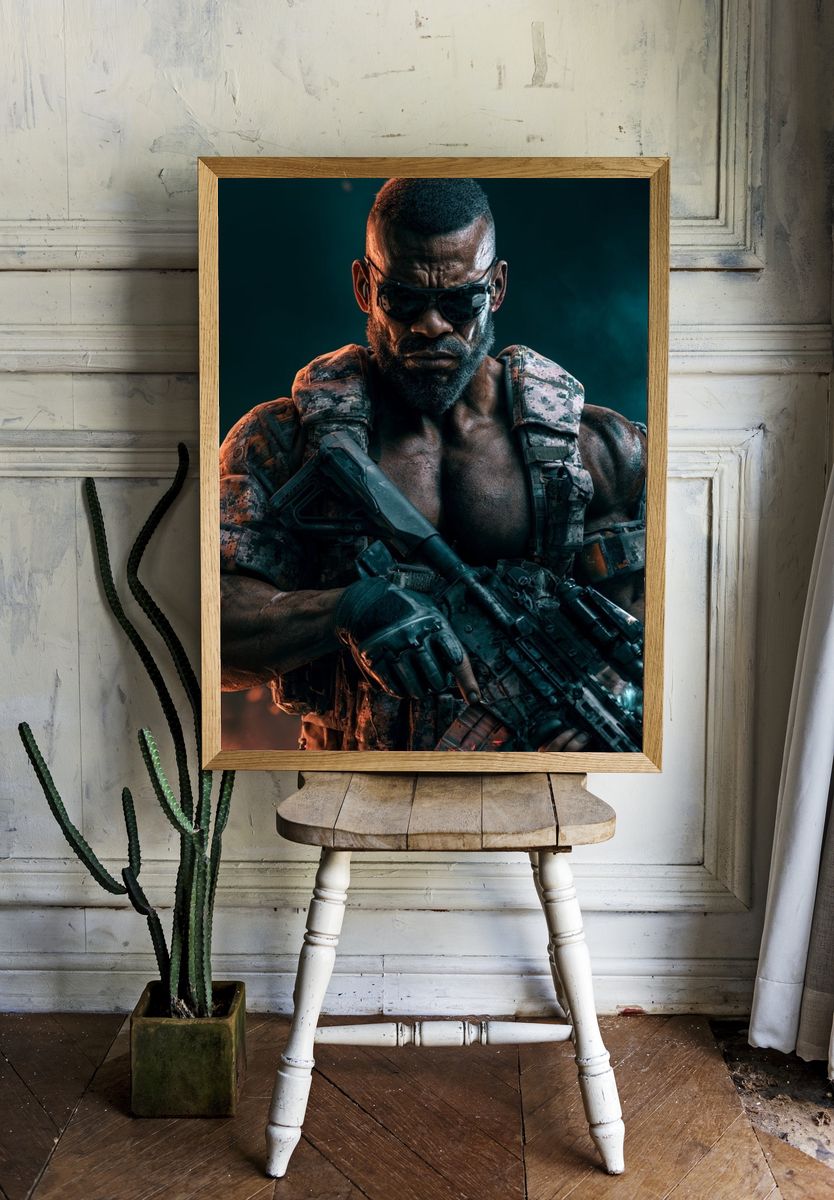 Tactical Soldier Portrait Poster. — room view 1