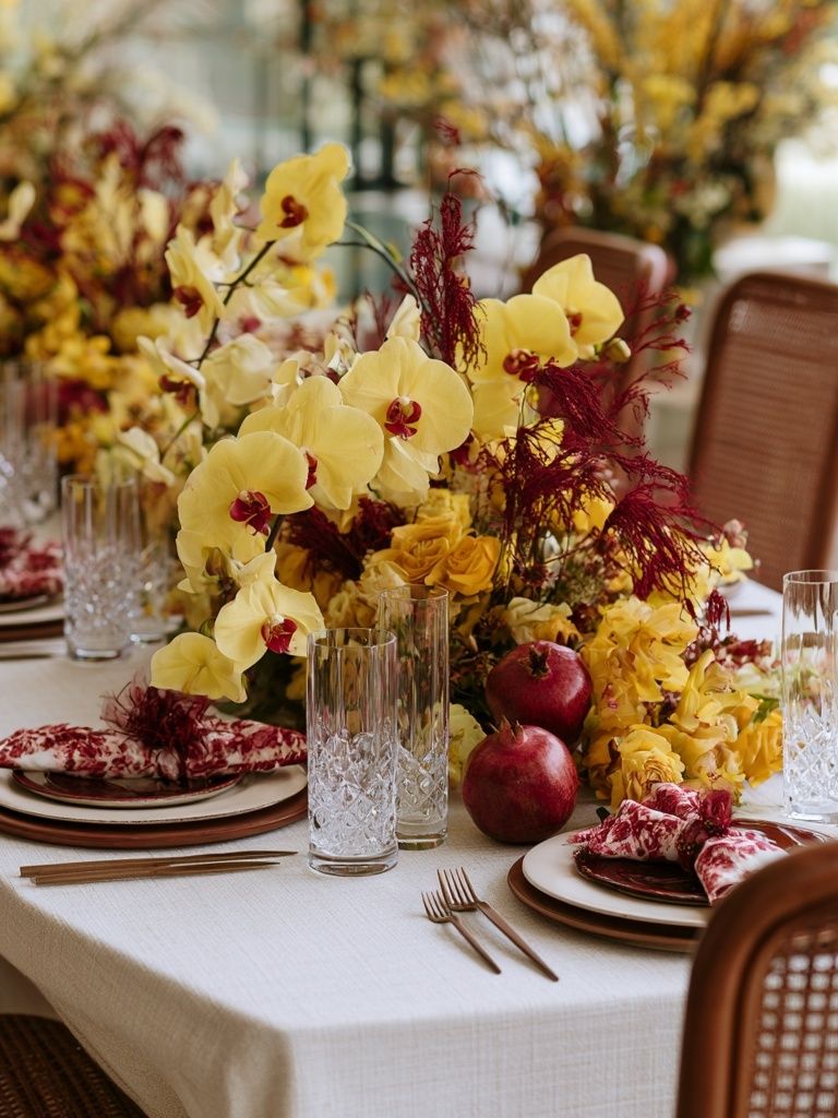 Elegant Floral Tablescape Photography Poster. poster — photography art