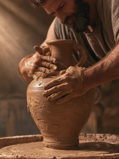 Potter at the Wheel Photography Poster.