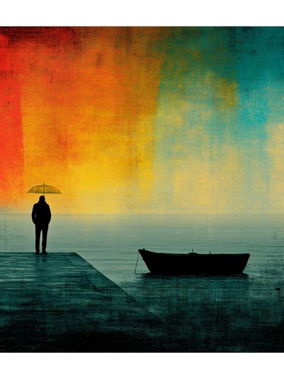Solitary Dock at Sunset Poster.