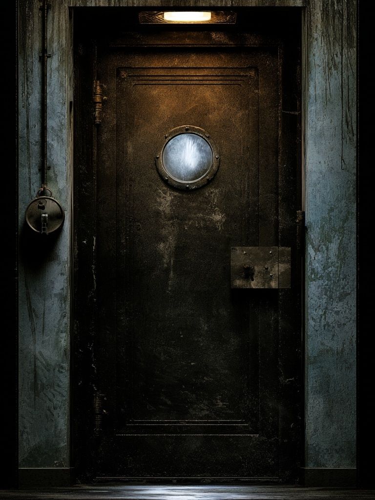 Industrial Steel Door Photography Poster. poster detail