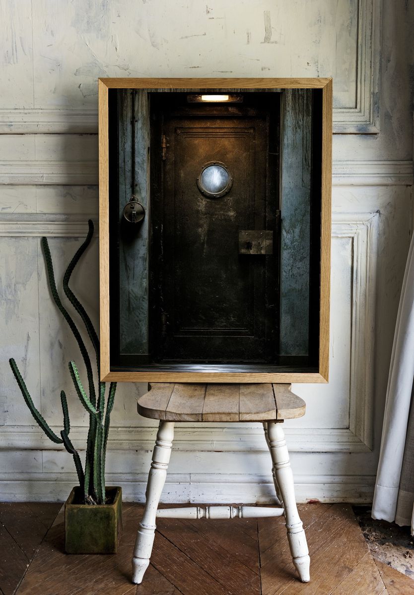 Industrial Steel Door Photography Poster. room preview