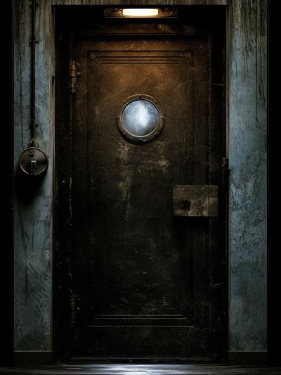 Industrial Steel Door Photography Poster.
