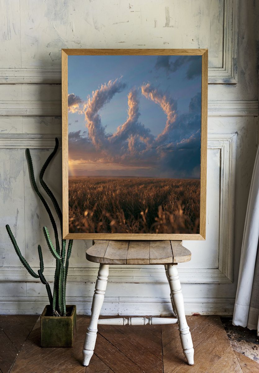 Stormy Prairie Sky Photography Poster. room preview