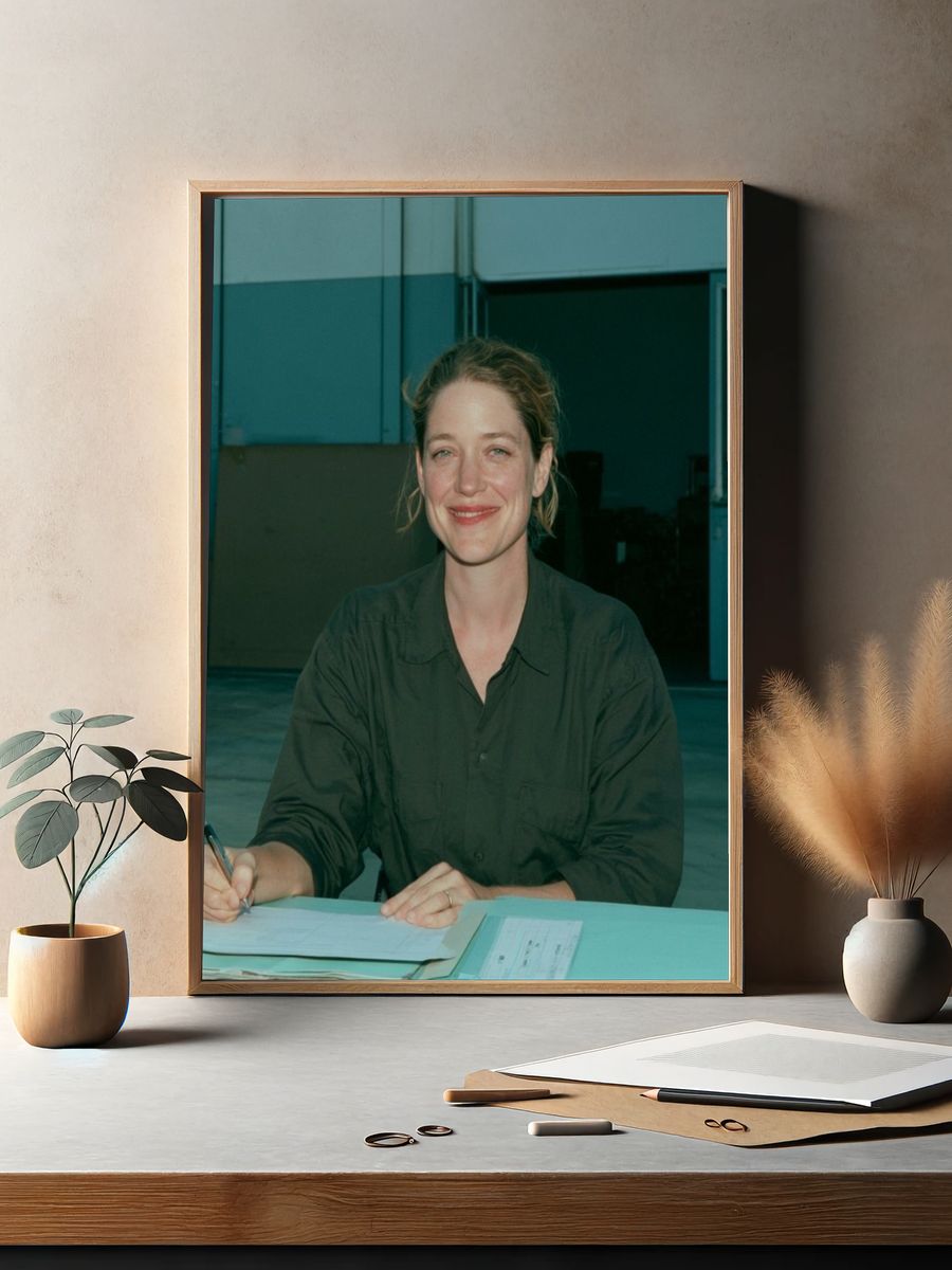Smiling Woman Portrait Photography Poster. — room view 2