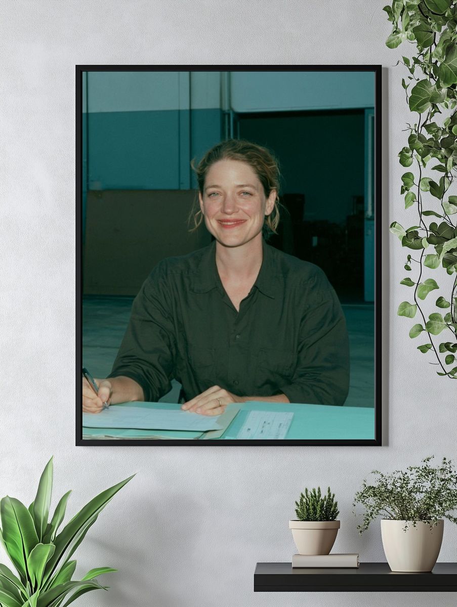 Smiling Woman Portrait Photography Poster. — room view 4