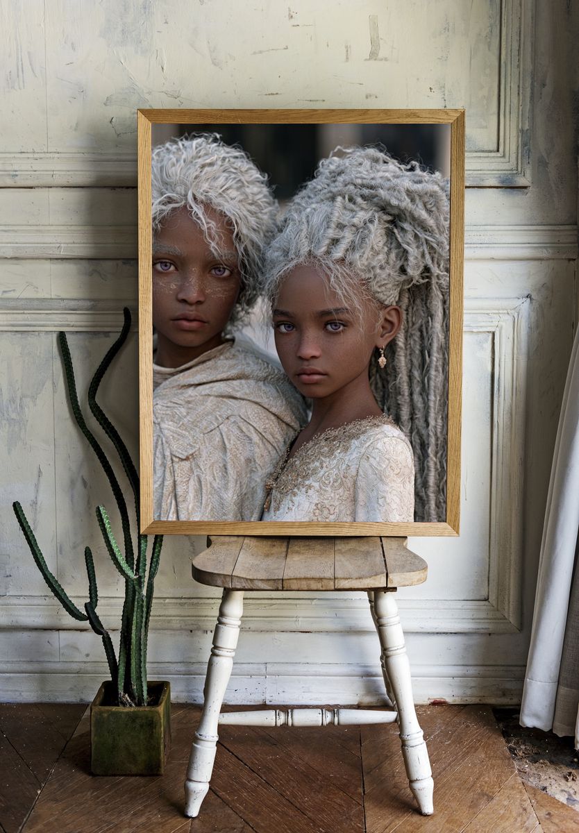 Twin Portrait Photography Poster. — room view 1