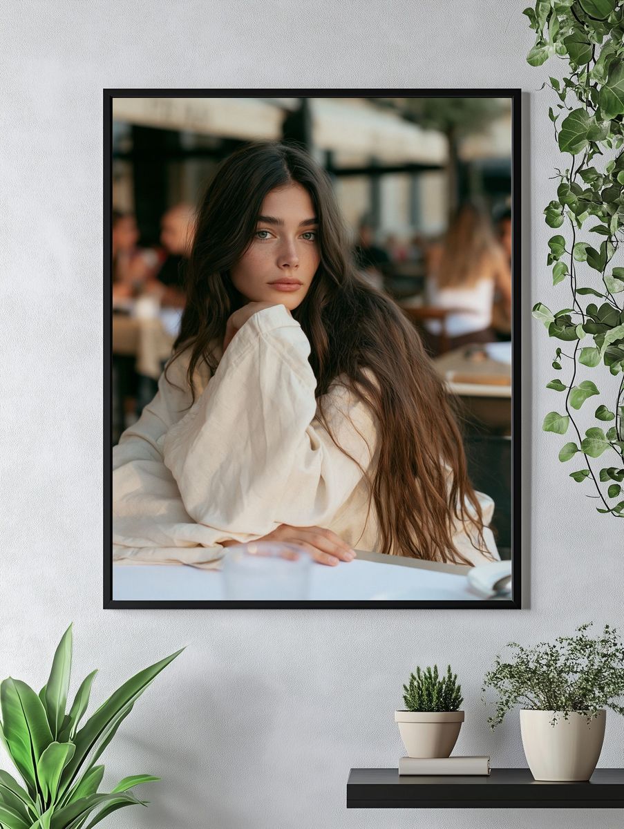 Elegant Café Portrait Print. — room view 4