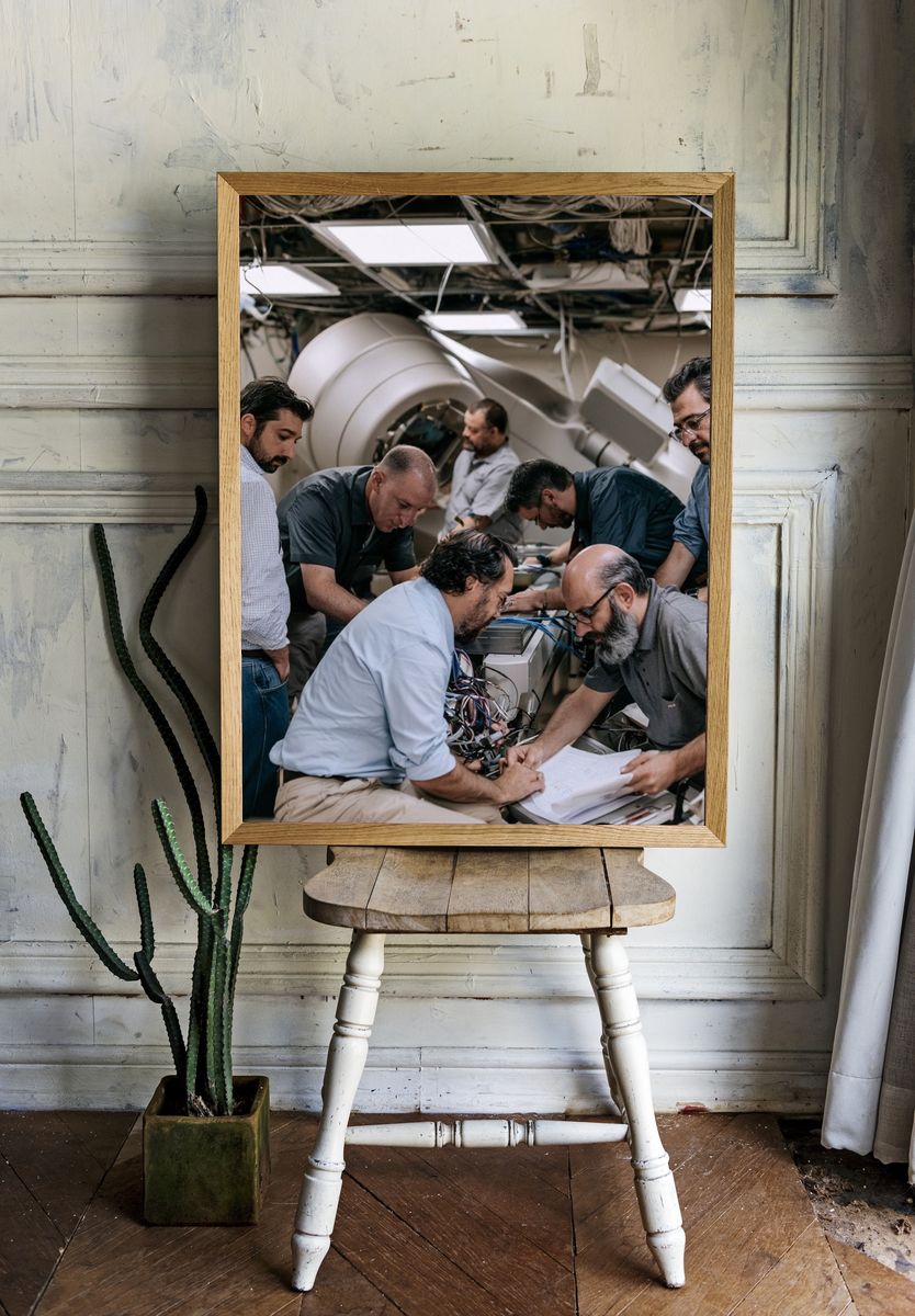 Engineers in Control Room Photography Poster. — room view 1