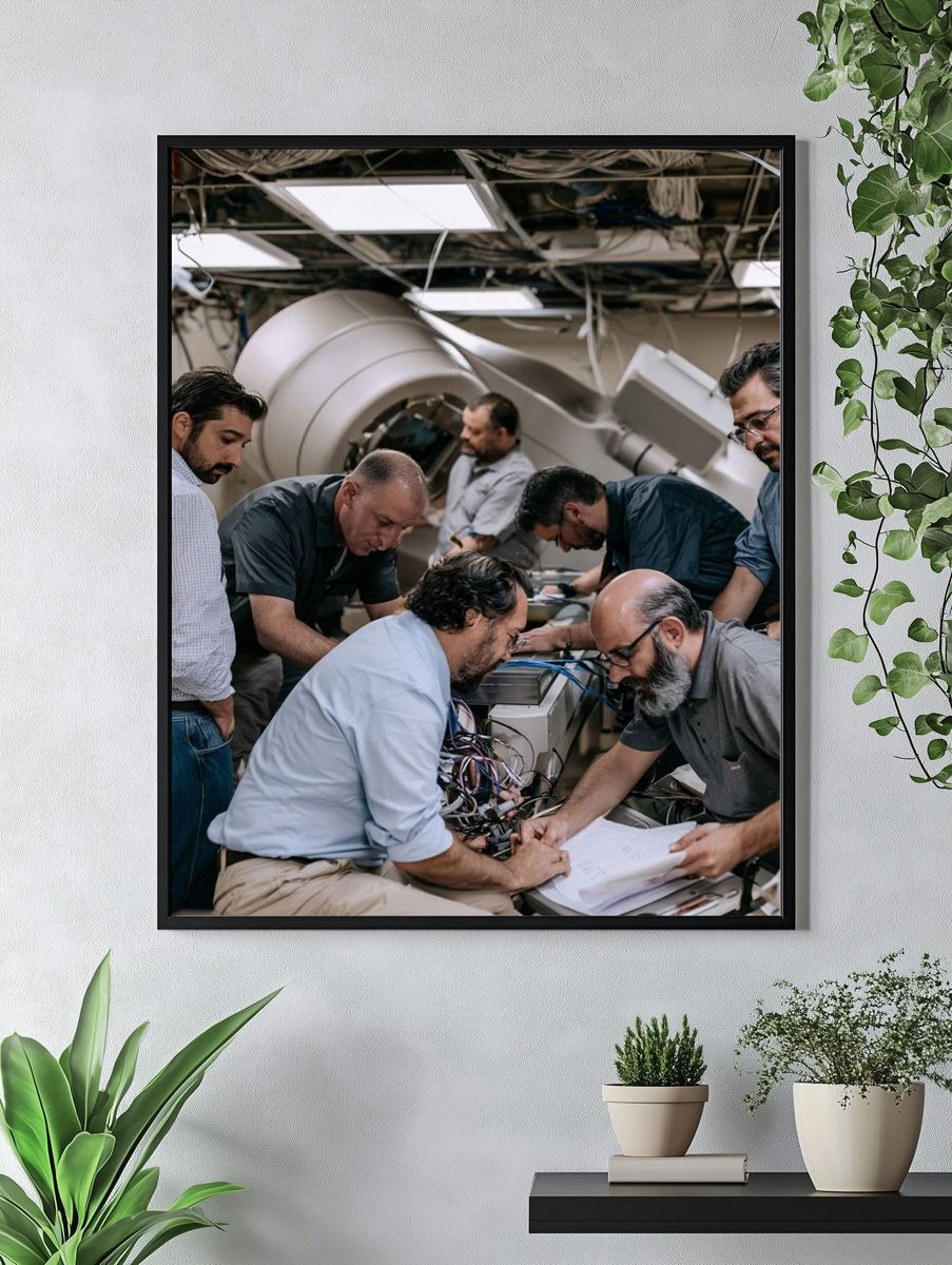 Engineers in Control Room Photography Poster. — room view 4