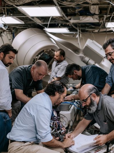Engineers in Control Room Photography Poster.