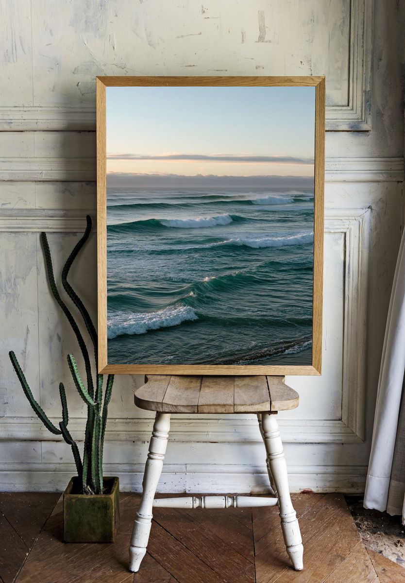 Calm Ocean Waves Photography Poster. room preview