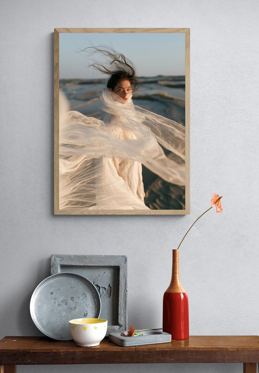 Windblown Portrait Photography Poster. — room view 3