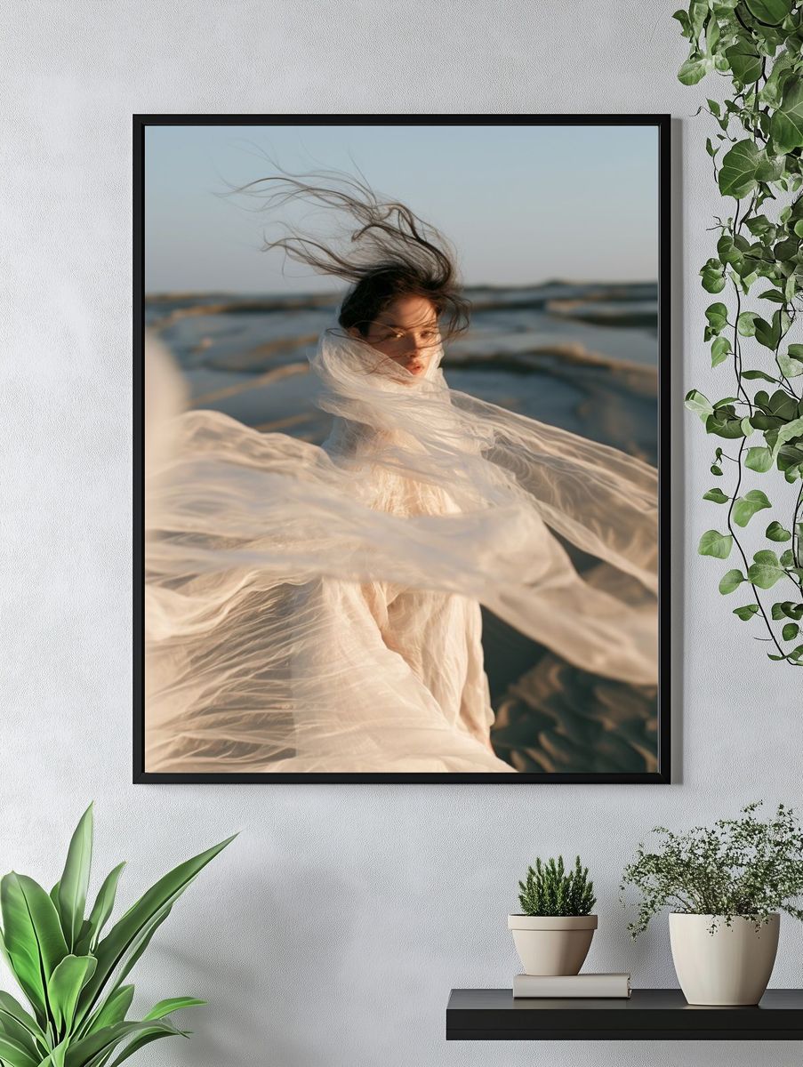 Windblown Portrait Photography Poster. — room view 4
