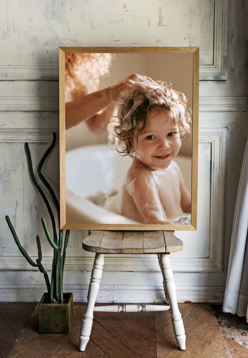 Bath Time Portrait Photography Poster. — room view 1