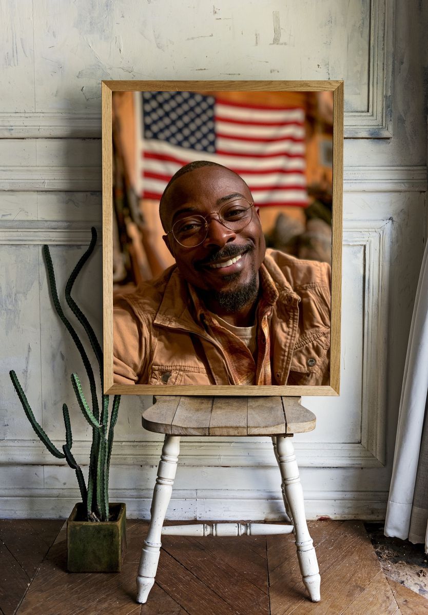 Smiling Portrait Photography Poster. room preview