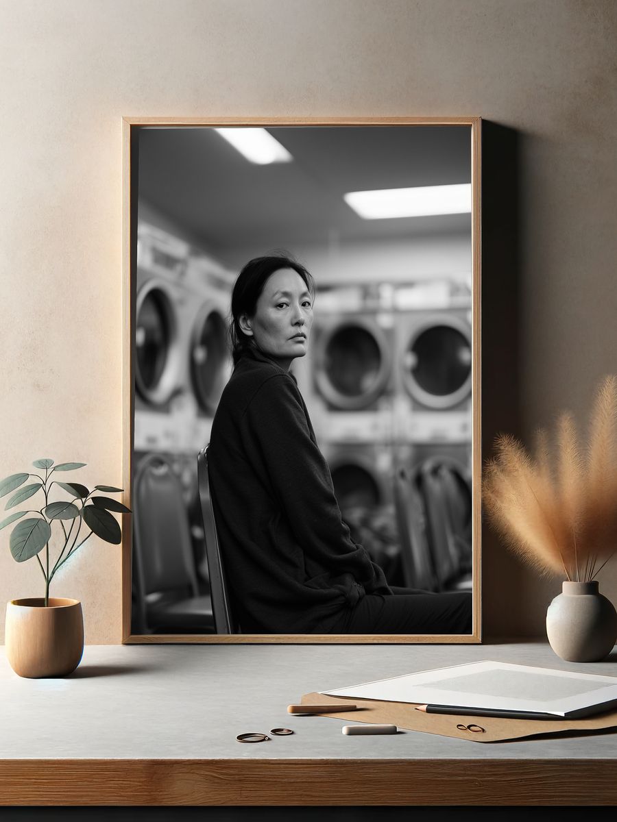 Quiet Portrait in Laundromat Poster. — room view 2