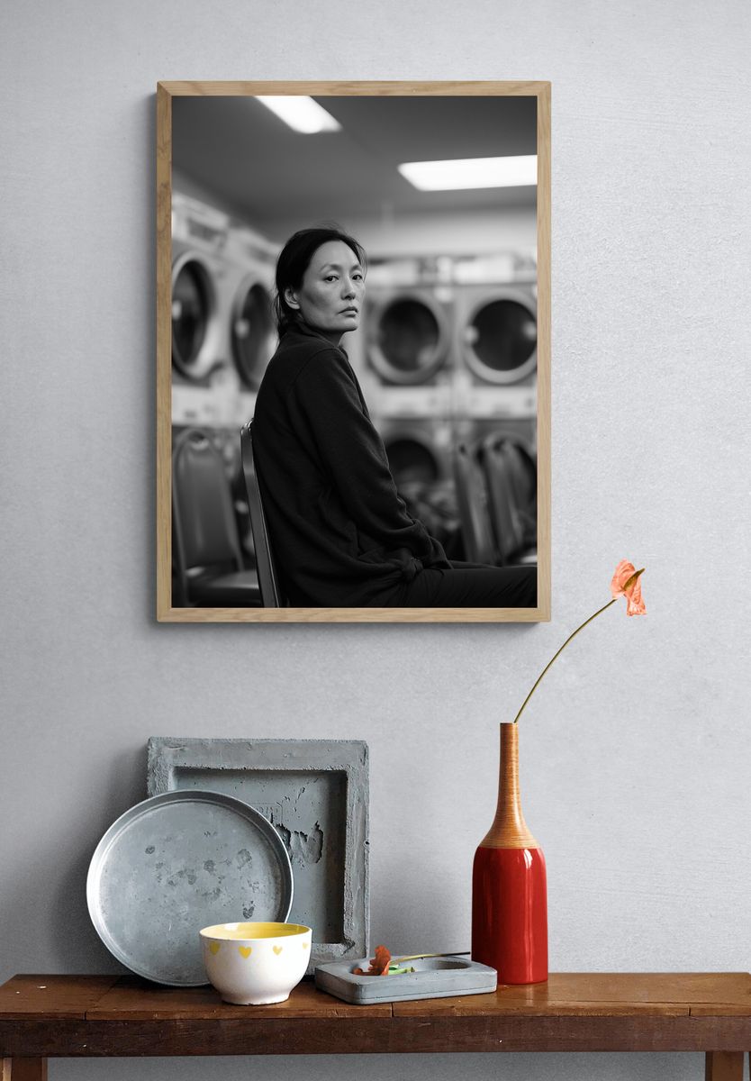 Quiet Portrait in Laundromat Poster. — room view 3