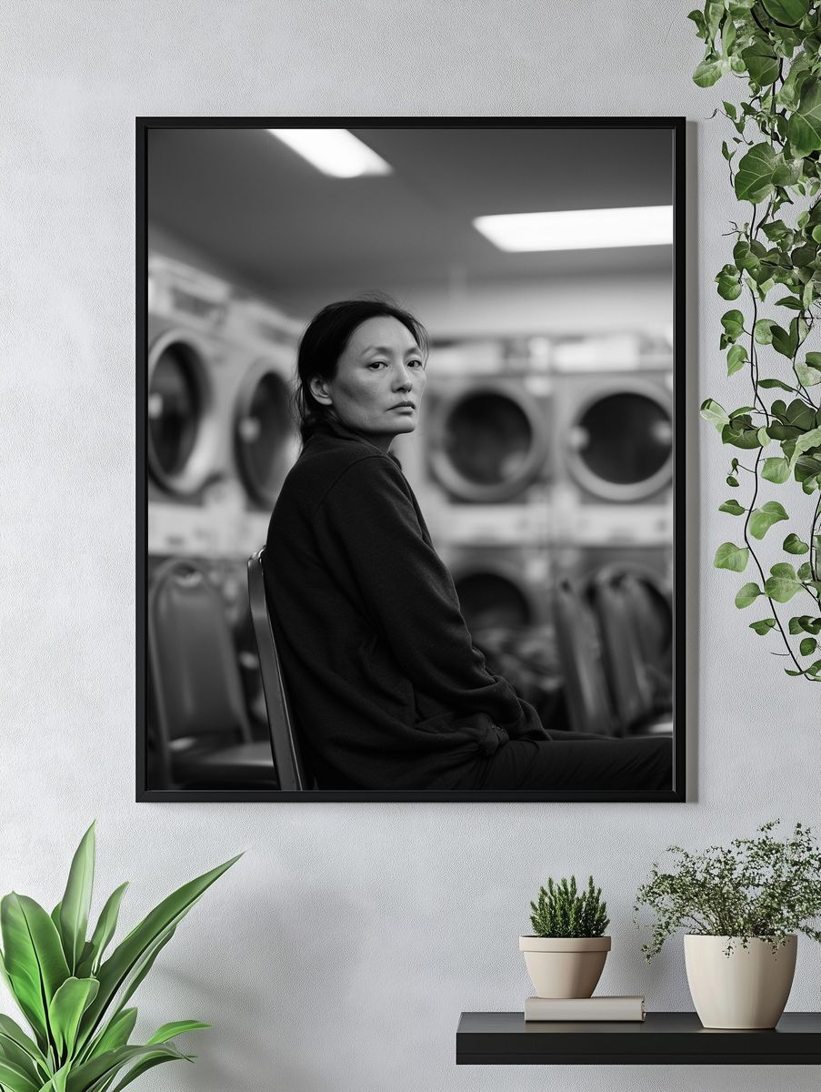 Quiet Portrait in Laundromat Poster. — room view 4