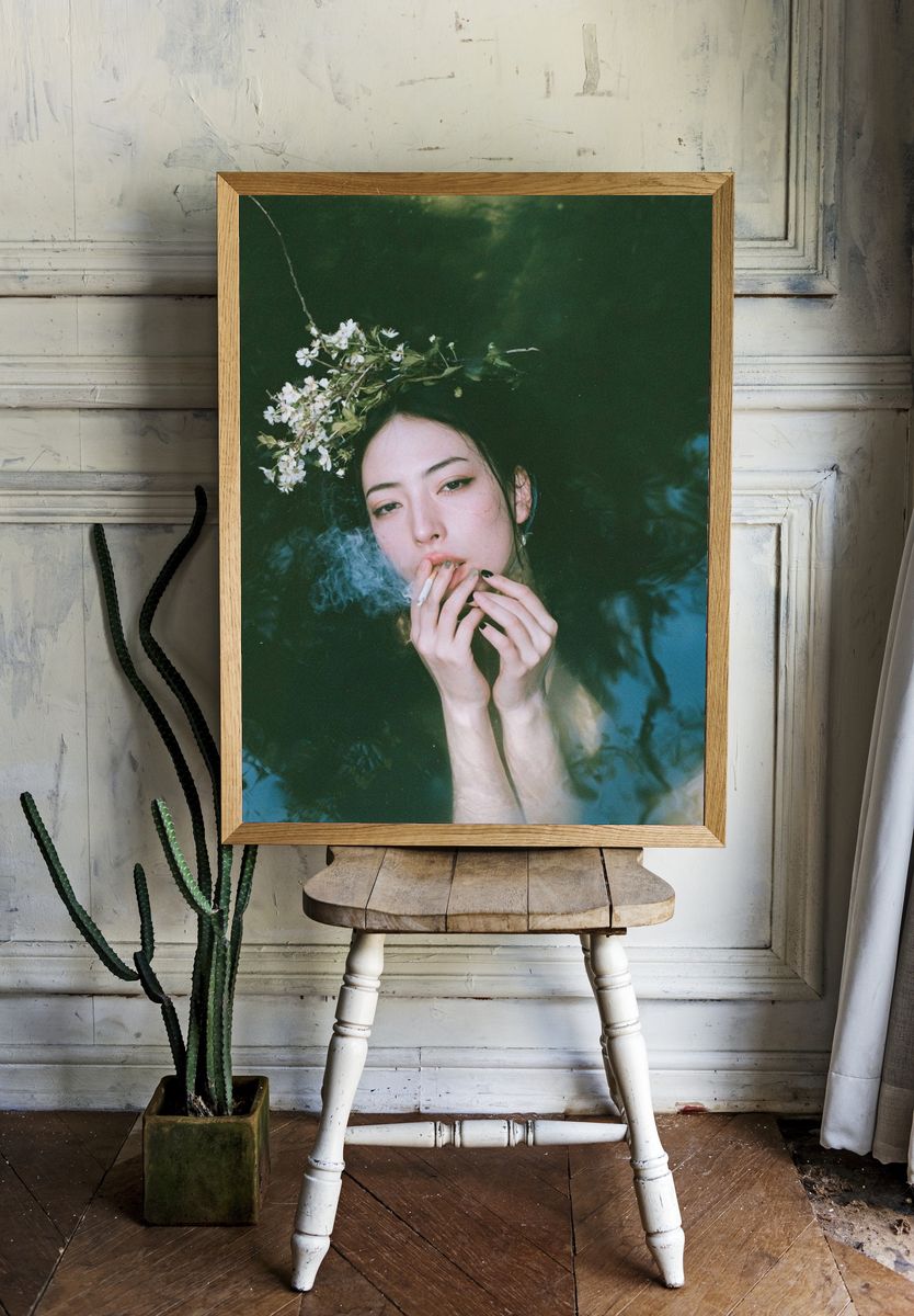 Dreamy Floral Portrait Print. — room view 1