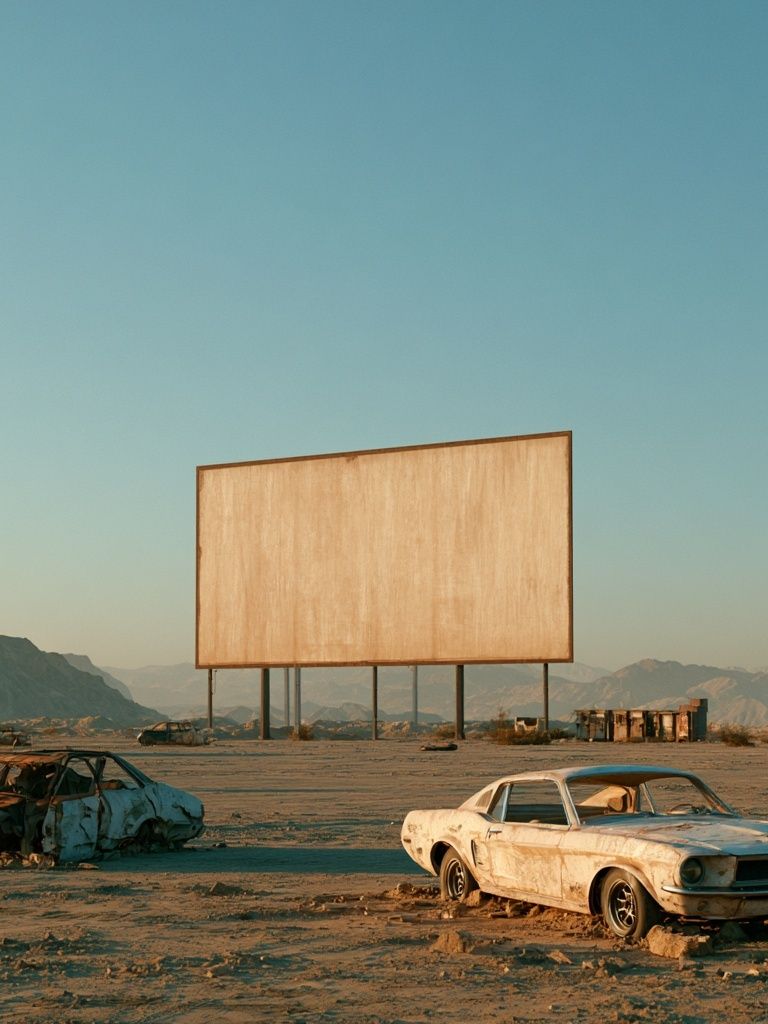 Desert Drive-In Ruins Photography Print. poster — photography art